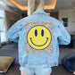 HAPPY LEOPARD DENIM JEAN JACKET