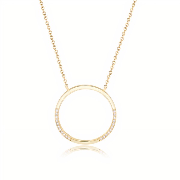 Cubic Zirconia Open Circle Pendant Necklace