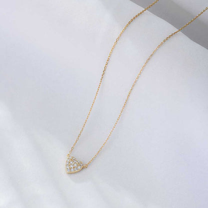 RHINESTONE GOLD HEART NECKLACE 