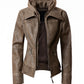 BROWN FAUX LEATHER JACKET 