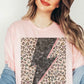 LEOPARD LIGHTNING GRAPHIC PLUS SIZE TEE / T-SHIRT