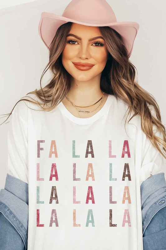 FA LA LA CHRISTMAS GRAPHIC PLUS SIZE TEE / T-SHIRT