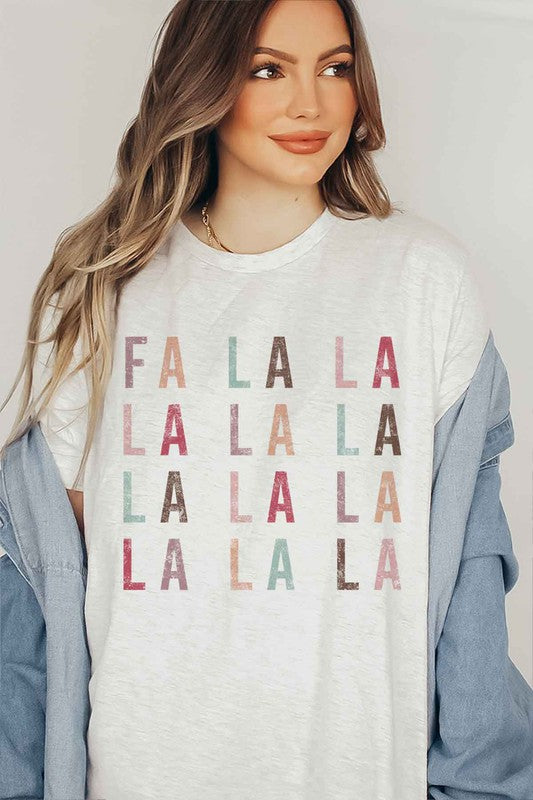 FA LA LA CHRISTMAS GRAPHIC PLUS SIZE TEE / T-SHIRT