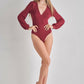 Romantic V-Neck Balloon Sleeve Tie-Back Bodysuit