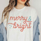 MERRY AND BRIGHT CHRISTMAS GRAPHIC T-SHIRT