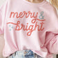 MERRY AND BRIGHT CHRISTMAS GRAPHIC SWEATSHIRT