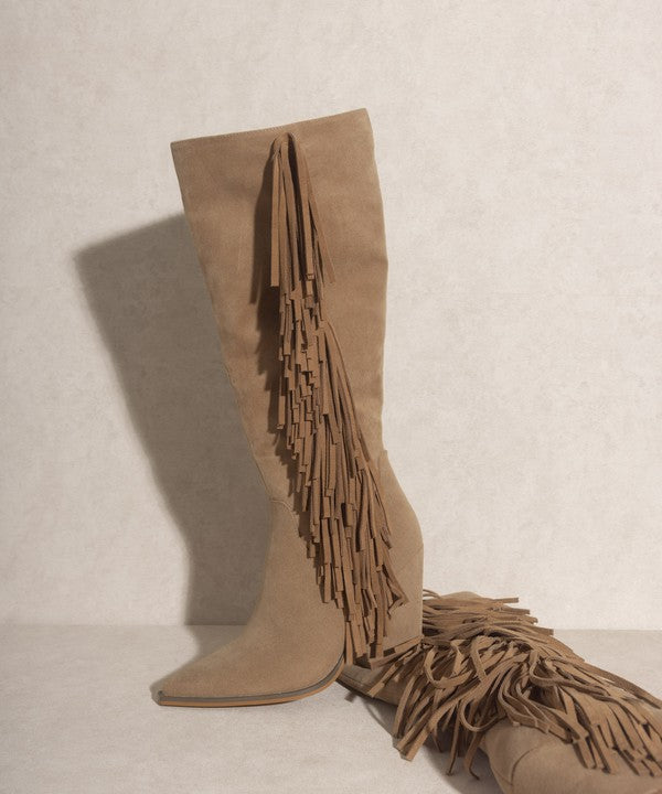 OASIS SOCIETY OUT WEST - Knee-High Fringe Boots