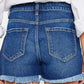 High Rise No Stitch Frayed Hem Shorts