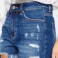 High Rise No Stitch Frayed Hem Shorts