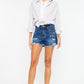 High Rise No Stitch Frayed Hem Shorts