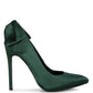 HORNET Green Satin Stiletto Pump Sandals