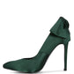 HORNET Green Satin Stiletto Pump Sandals