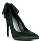 HORNET Green Satin Stiletto Pump Sandals