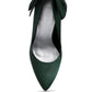 HORNET Green Satin Stiletto Pump Sandals