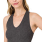 Ribbed Cropped Racerback Tank Top