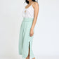 Plus Solid Side Slit Midi Skirt