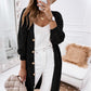 Eyelet sweater button cream black pink cardigan