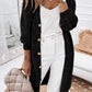 Eyelet sweater button cream black pink cardigan