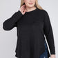 Plus Melange Baby Waffle Long Sleeve Top