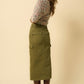 COLOR CARGO MIDI SKIRT