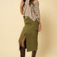 COLOR CARGO MIDI SKIRT