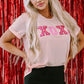 Pink Valentines Shiny XOXO Graphic T-shirt