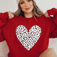 VALENTINE Grunge Distressed Dalmatian Print Heart Unisex Fleece Sweatshirt