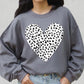 VALENTINE Grunge Distressed Dalmatian Print Heart Unisex Fleece Sweatshirt