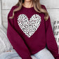 VALENTINE Grunge Distressed Dalmatian Print Heart Unisex Fleece Sweatshirt