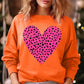 VALENTINE Grunge Distressed Dalmatian Print Heart Unisex Fleece Sweatshirt