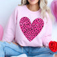 VALENTINE Grunge Distressed Dalmatian Print Heart Unisex Fleece Sweatshirt