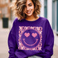 XOXO Smiley Face Faux Sequins Glitter Valentine's Day Unisex Fleece Sweatshirt