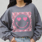 XOXO Smiley Face Faux Sequins Glitter Valentine's Day Unisex Fleece Sweatshirt