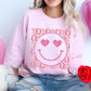 XOXO Smiley Face Faux Sequins Glitter Valentine's Day Unisex Fleece Sweatshirt