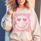 XOXO Smiley Face Faux Sequins Glitter Valentine's Day Unisex Fleece Sweatshirt