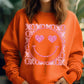 XOXO Smiley Face Faux Sequins Glitter Valentine's Day Unisex Fleece Sweatshirt