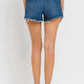 High Rise Slit Raw Hem A-Line Shorts