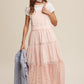 Laced and Tiered Romantic Overall Maxi Dress