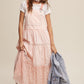 Laced and Tiered Romantic Overall Maxi Dress