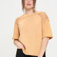 PLUS MINERAL WASHED SHORT SLEEVE FISHNET TOP