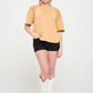 PLUS MINERAL WASHED SHORT SLEEVE FISHNET TOP