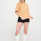 PLUS MINERAL WASHED SHORT SLEEVE FISHNET TOP