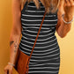 Stripe Ribbed Knit Tank Mini Dress