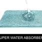 Blue Chenille Bath Mat Soft Bathroom Rug