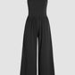 Cinched Waist Sleeveless Wide Leg Jumpsuit