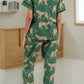 Cheetah Short Sleeve Shirt and Pants Pajama Set