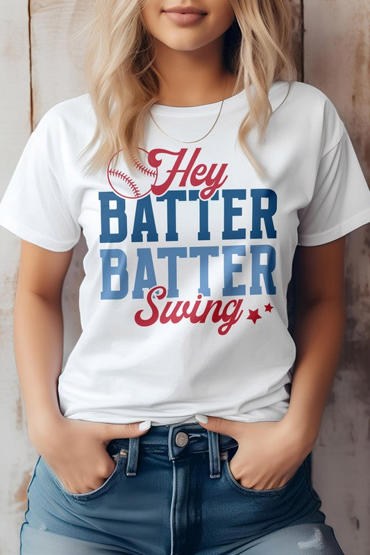 Hey Batter Batter Swing, camiseta gráfica de béisbol