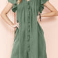 Ruffle Sleeve V neck Green, Black dress w/ pocket