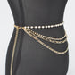 Plus Size Rhinestone Pearl Layered Chain Belt