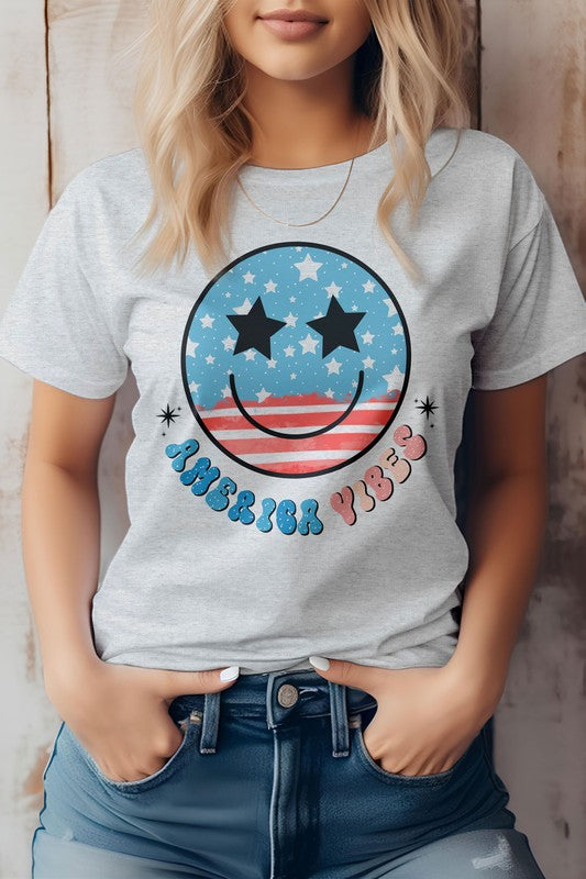 America Vibes Retro, camiseta gráfica del 4 de julio